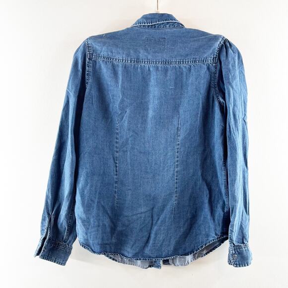 Rails Long Sleeve Button Up Madelyn Chambray Shirt Top Pacific Blue Wash Small - Picture 4 of 5